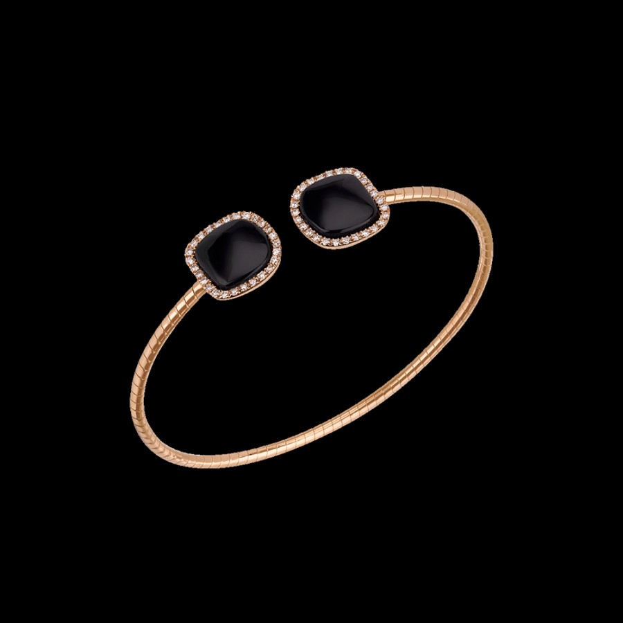 Gioielleria Chantecler | Bracciale Enchante In Oro Rosa 18Kt, Diamanti E Onice Cod.41663