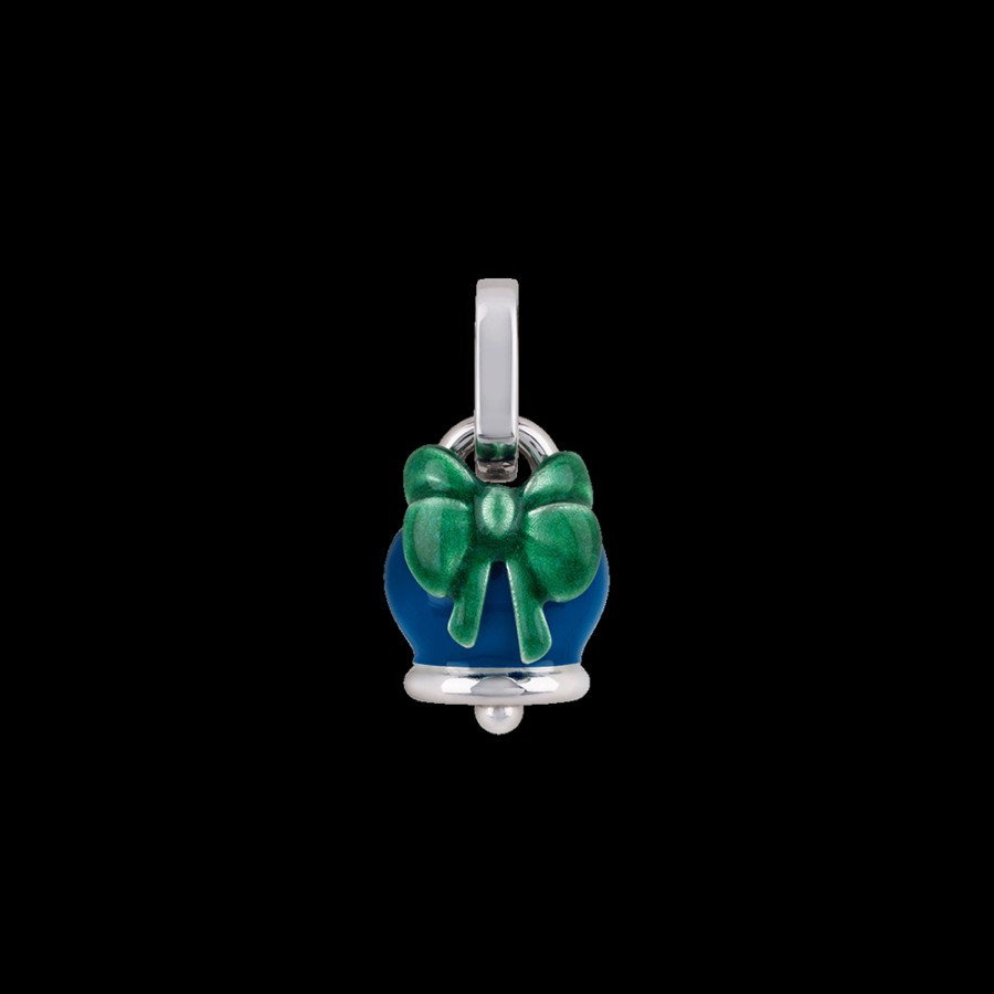 Et Voila L'Argento Chantecler | Ciondolo Et Voila Campanella Fiocco Piccolo In Argento, Smalto Blu E Verde Cod.41105