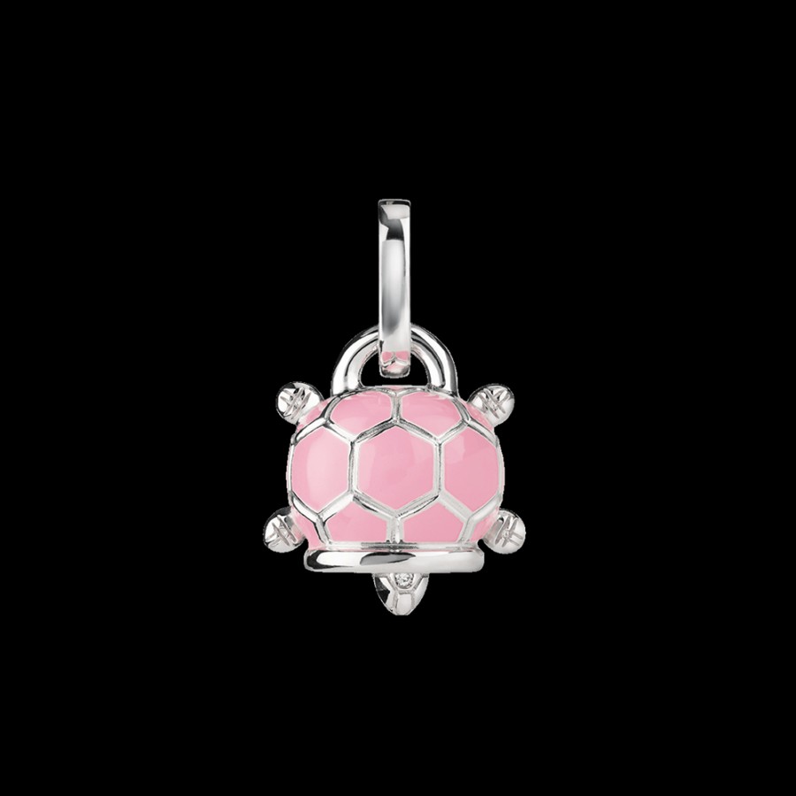 Et Voila L'Argento Chantecler | Ciondolo Et Voila Campanella Tartaruga Piccolo In Argento, Smalto Rosa E Diamante Cod.38240