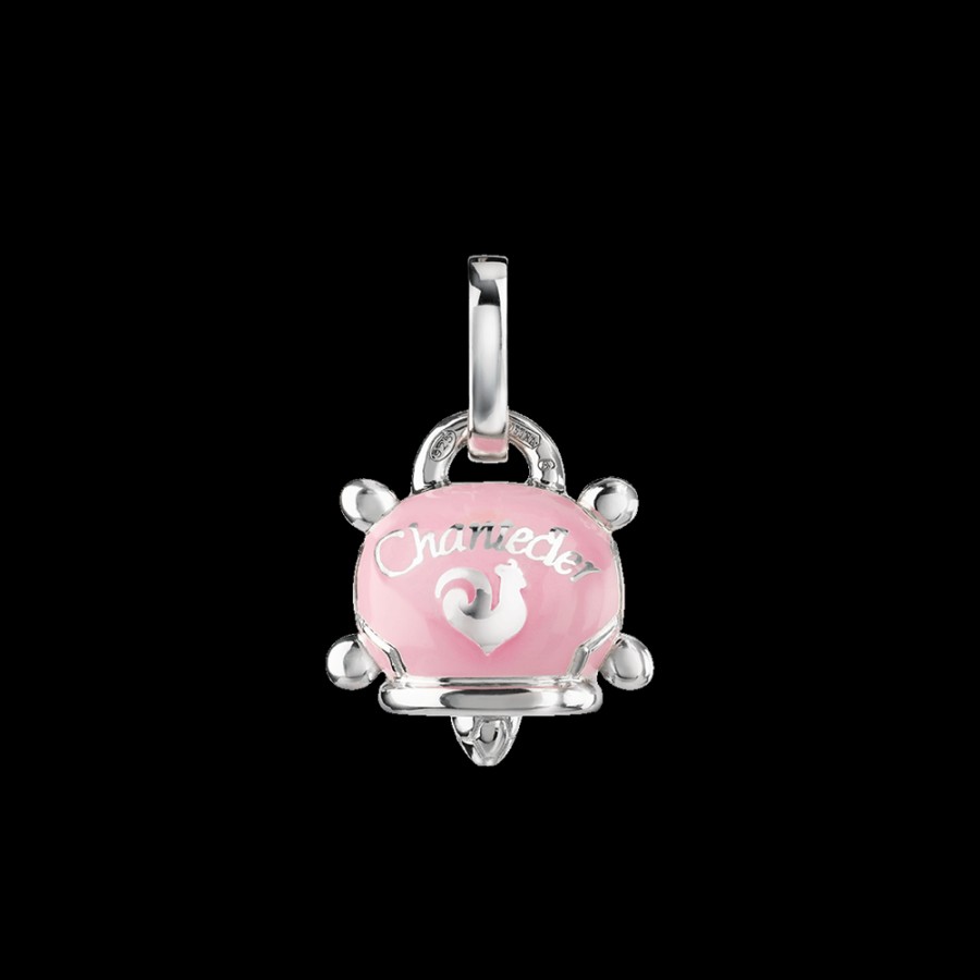 Et Voila L'Argento Chantecler | Ciondolo Et Voila Campanella Tartaruga Piccolo In Argento, Smalto Rosa E Diamante Cod.38240