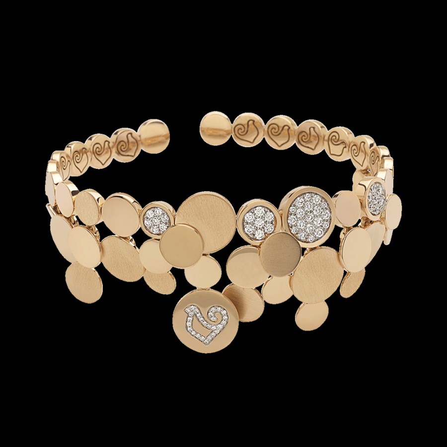 Gioielleria Chantecler | Bracciale A Cascata Paillettes In Oro Rosa 18Kt E Diamanti Cod.39922