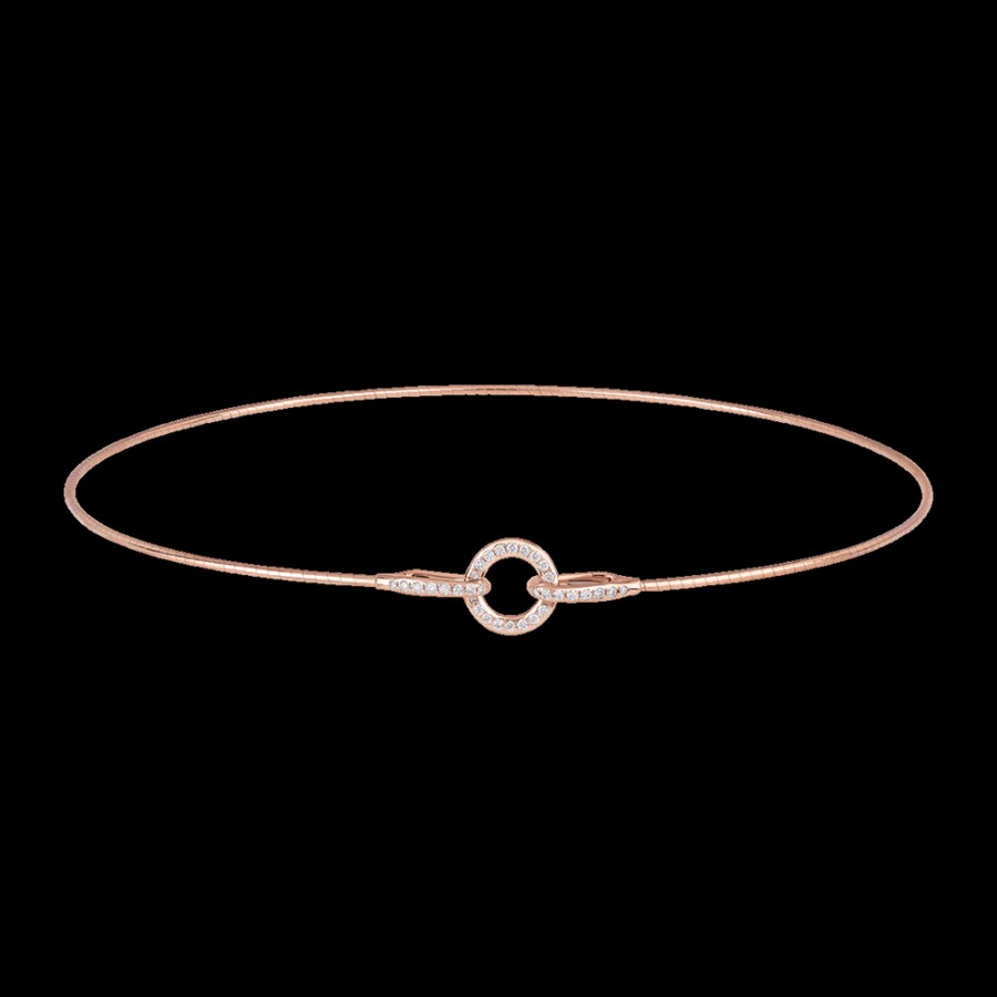 Gioielleria Chantecler | Choker In Oro Rosa 18Kt Con Chiusura A Cerchietto In Diamanti Cod.41148