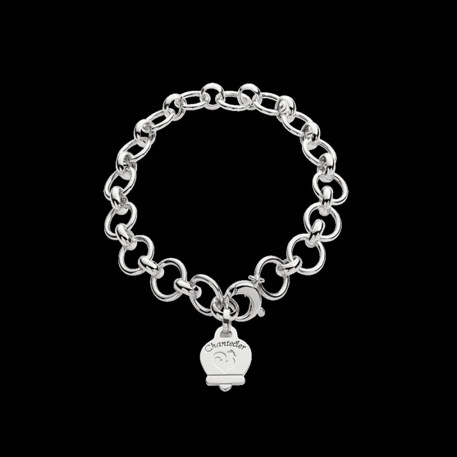 Et Voila L'Argento Chantecler | Bracciale 22 Cm Con Campanella In Argento Lucido Cod.34493