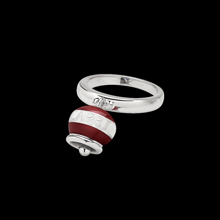 Et Voila L'Argento Chantecler | Anello Et Voila Campanella Capriness Dolce Vita Piccolo In Argento E Smalto Bianco E Rosso Cod.40491