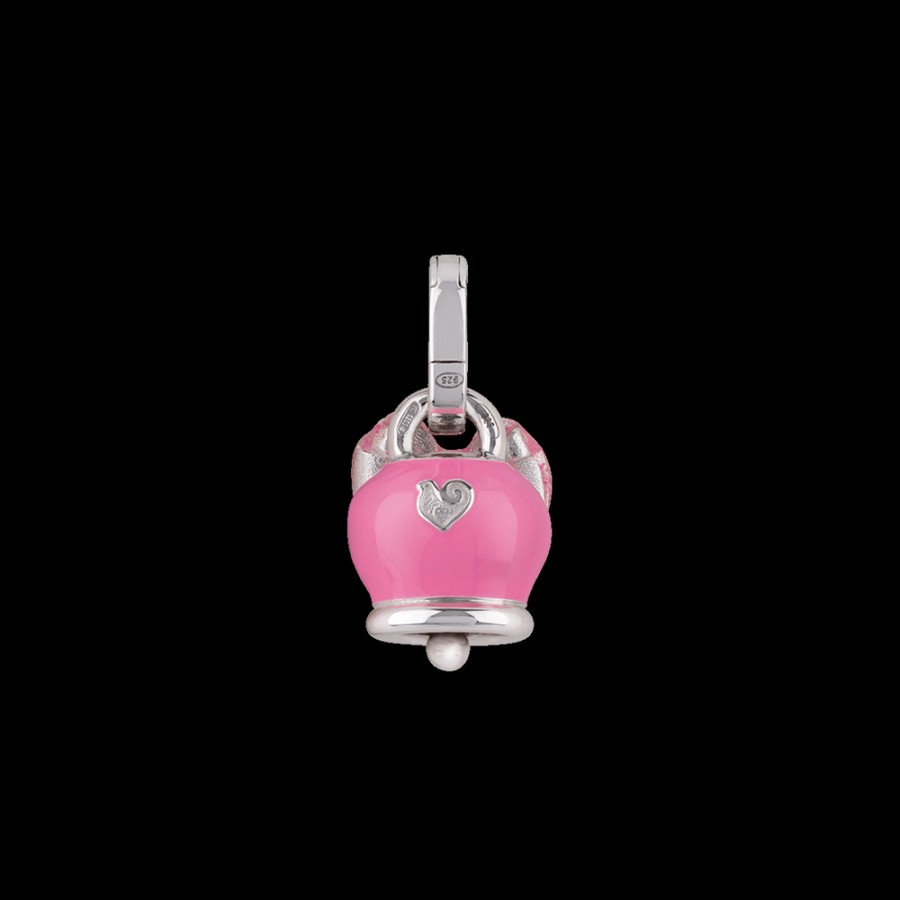 Et Voila L'Argento Chantecler | Ciondolo Et Voila Campanella Fiocco Piccolo In Argento E Smalto Rosa Cod.41106