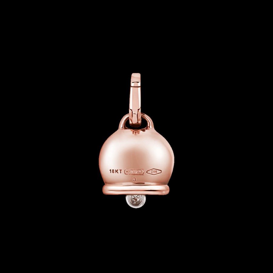 Gioielleria Chantecler | Ciondolo Campanella Medio In Oro Rosa 18Kt E Un Diamante Nel Batacchio Cod.24978