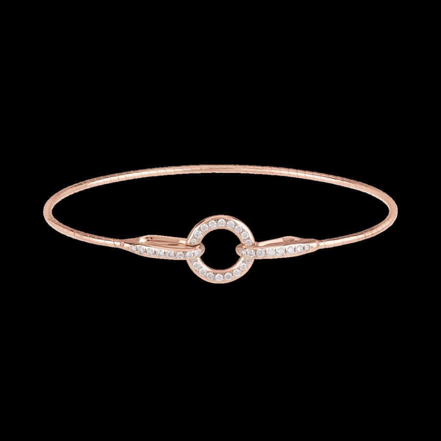 Gioielleria Chantecler | Bracciale In Oro Rosa 18Kt Con Chiusura A Cerchietto In Diamanti Cod.41147