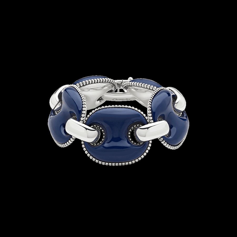 Et Voila L'Argento Chantecler | Bracciale Capriness Maglia Marina In Argento E Smalto Blu Cod.40186