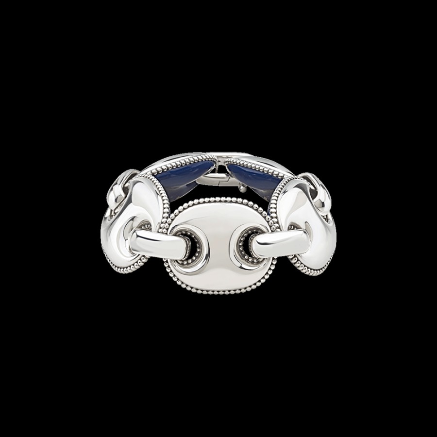 Et Voila L'Argento Chantecler | Bracciale Capriness Maglia Marina In Argento E Smalto Blu Cod.40186