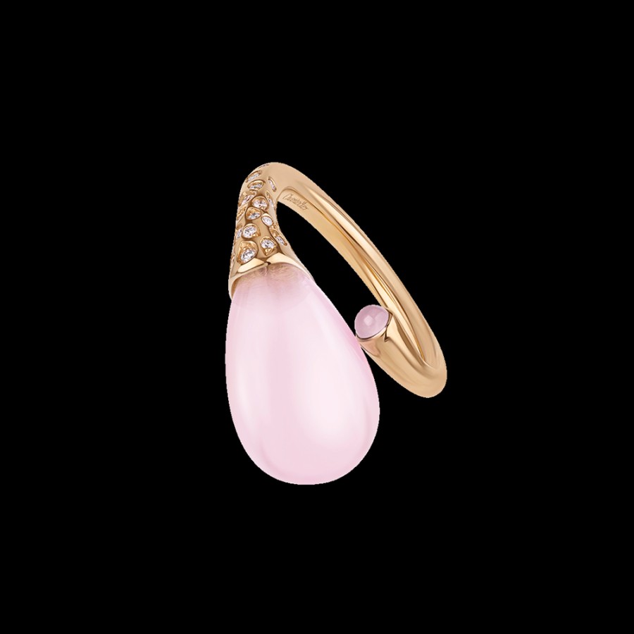 Gioielleria Chantecler | Anello Joyful In Oro Rosa 18Kt, Diamanti E Poire In Cristallo Color Rosa. Cod.42121